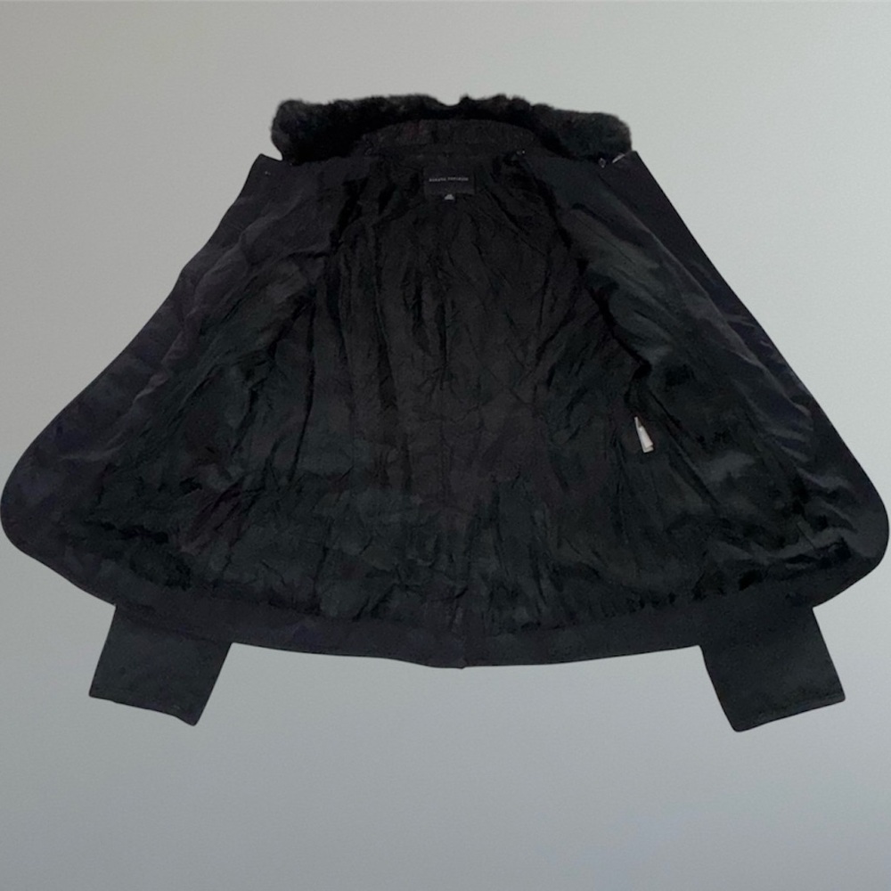 🛍️SALE🛍️ Banana Republic Black Jacket Coat with Faux Fur Detachable Collar - Picture 7 of 16